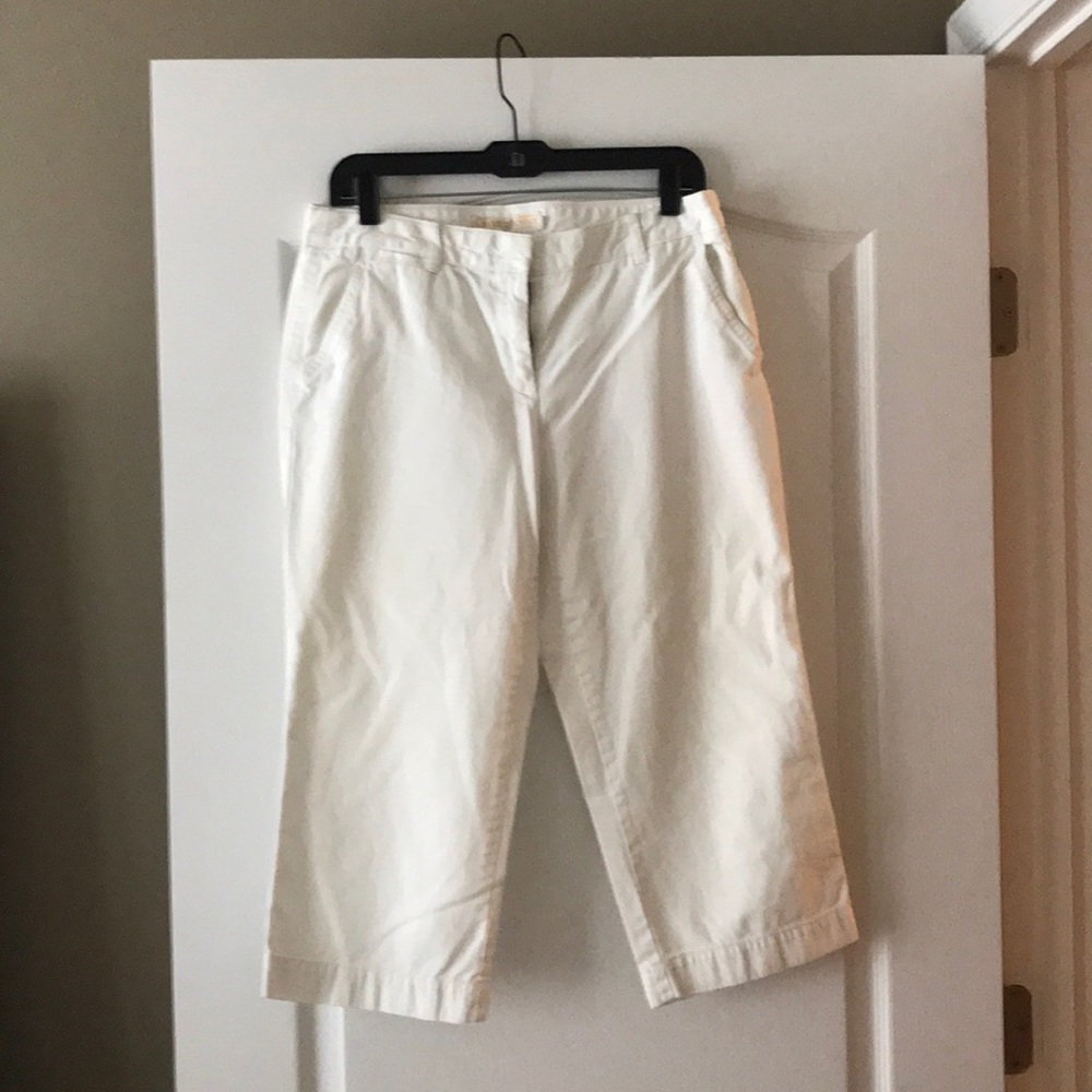 White j crew chino capris